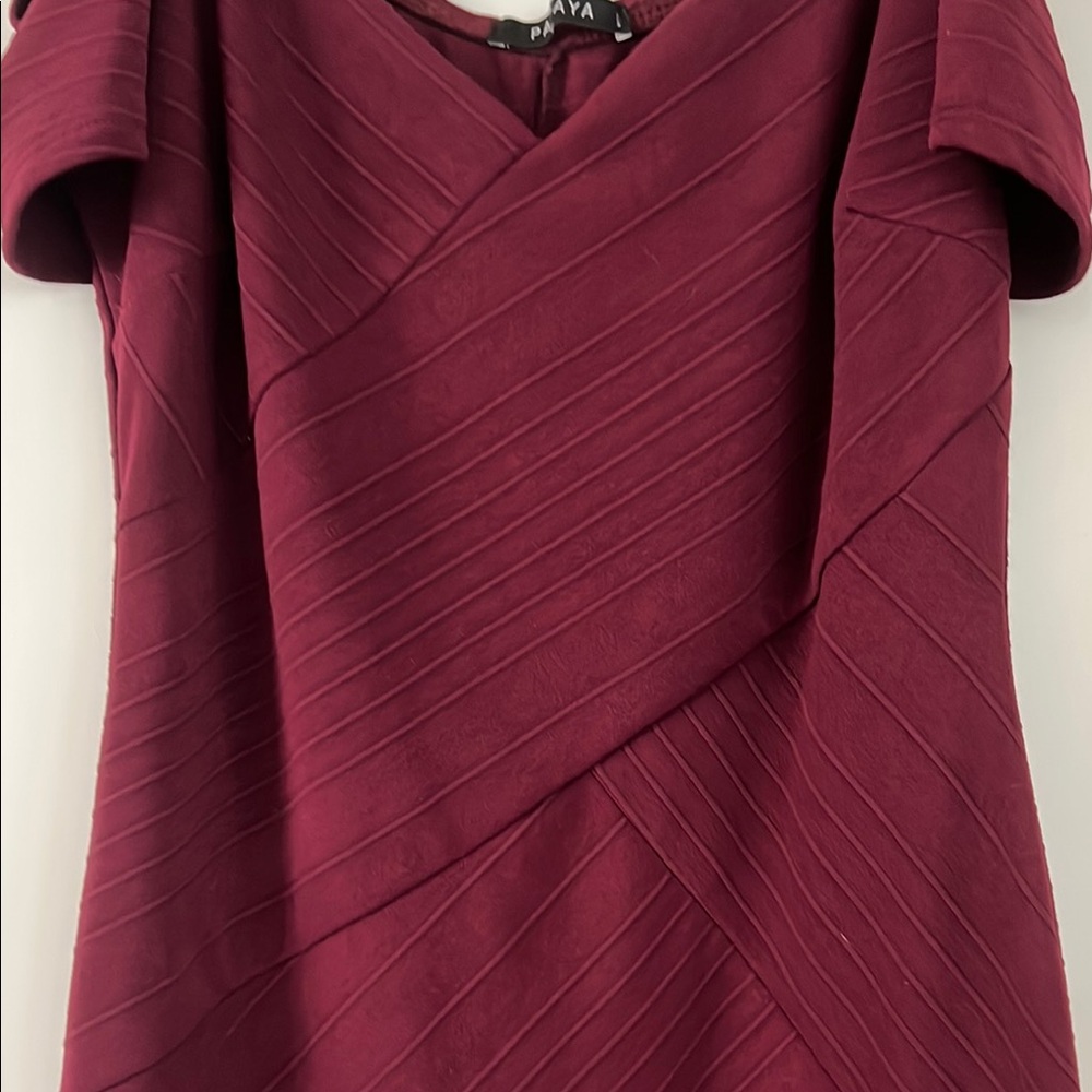 Papaya Red Ruffled Sheath Mini Dress - Picture 3 of 4